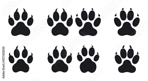 Animal footprints artwork displays a series of distinctive paw prints, suitable for wildlife, nature themes, or creating unique patterns and designs in various creative projects.