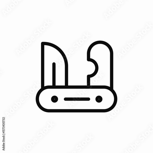 folded knife icon sign vector