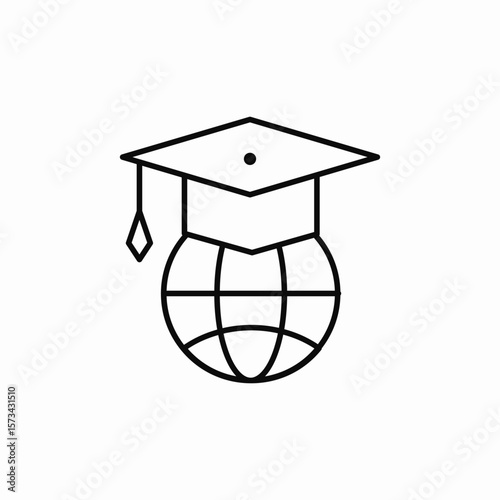world wide education icon sign vector