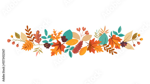 Autumn leaves vector graphic design for fall season and thanksgiving day decor