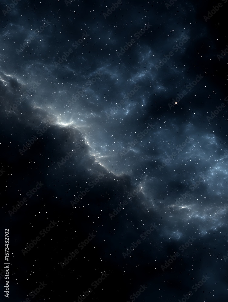 Naklejka premium Ultra realistic black space with faint sparse stars and soft gradients