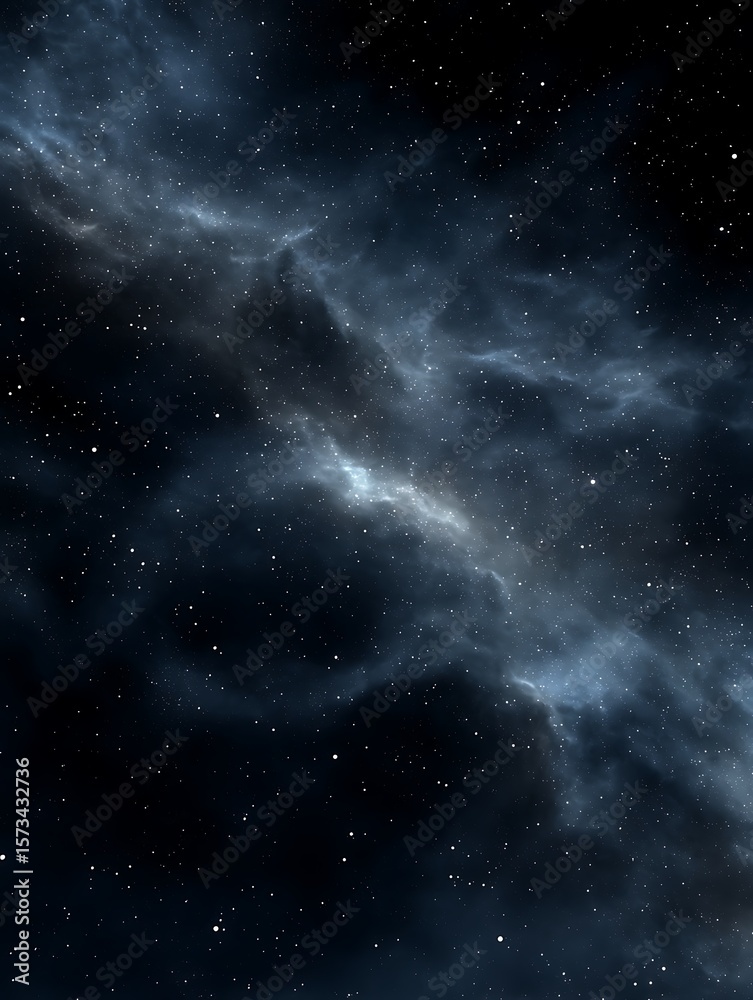 Naklejka premium Ultra realistic black space with faint sparse stars and soft gradients