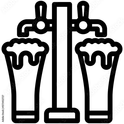Beer Tap black outline icon, use for relaxation, party, Pubs and bars UI, UX kit, app and web development, digital or print.
