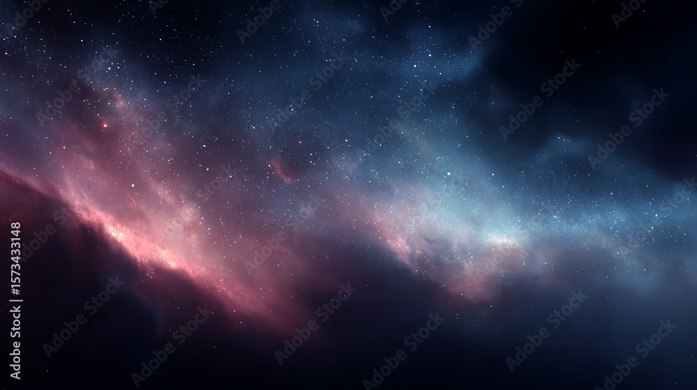Fototapeta premium Dark galaxy background with stars and deep cosmic tones.