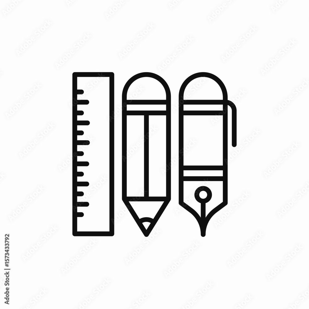 drawing tools icon sign vector