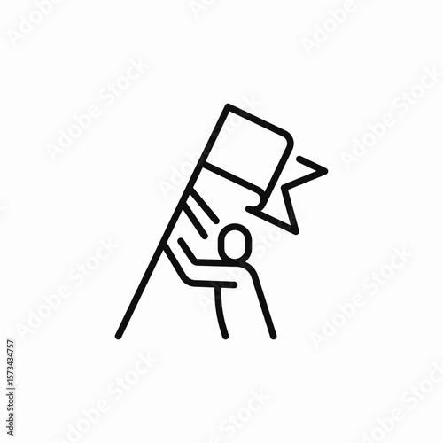rise up flag icon sign vector