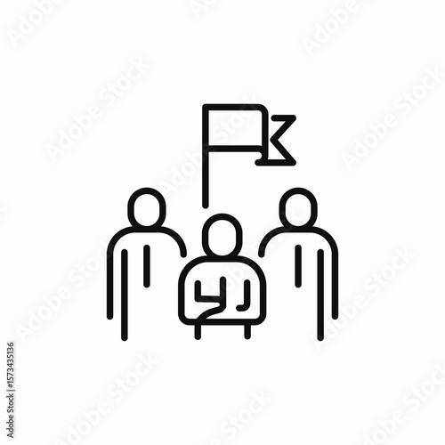 team flag success icon sign vector