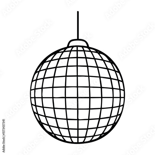 Decorative wireframe sphere for modern interior design and art installations. Vector hand-drawn doodle illustration
