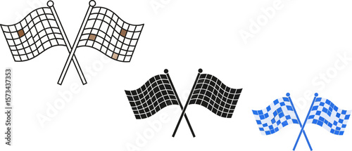 Find checkered flag vector images for racing events and finish line graphics