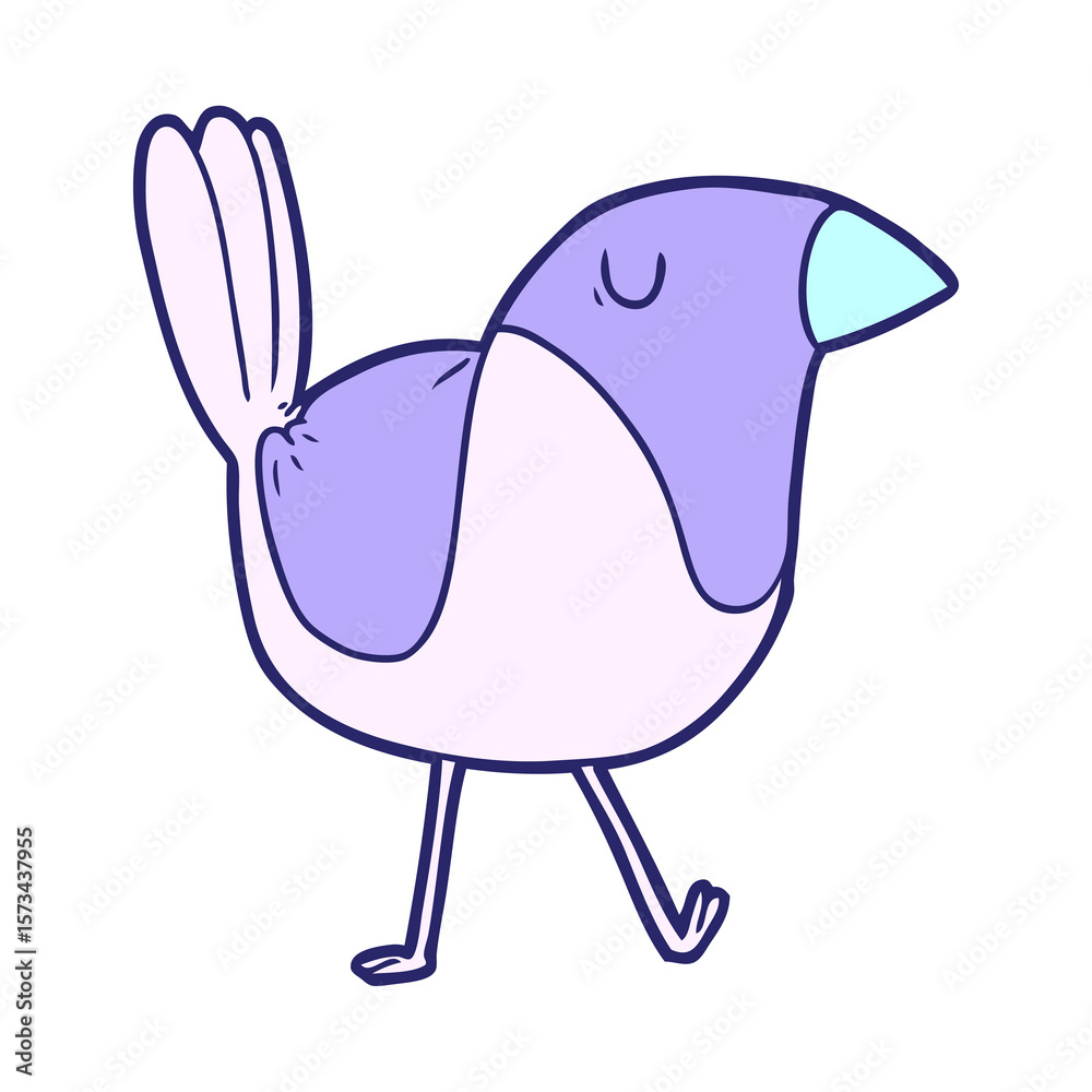 Obraz premium cartoon bird in bright neon color