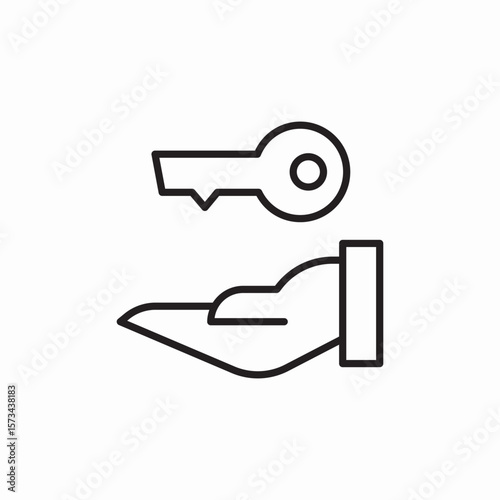 hand key solution icon sign vector