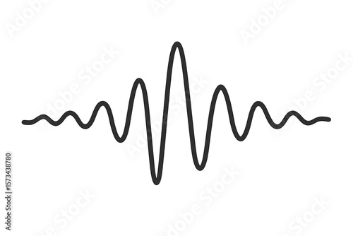 Sound waves of black music, audio frequencies, musical impulses, electronic signals of the radio, curves of radio waves