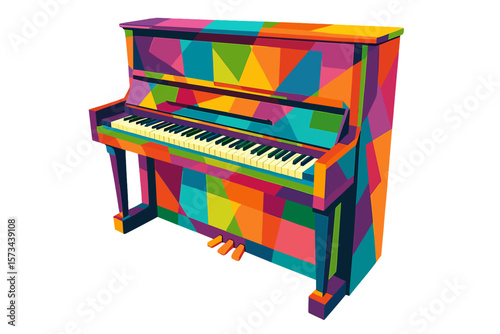 wpap colorful pop art piano vector illustration for wall art decor