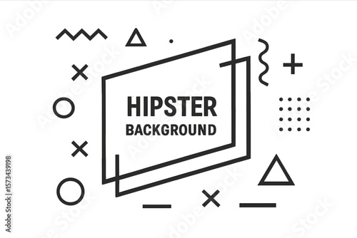 Dynamic geometric black frame art graphics are stylish for hipsters in a vector format