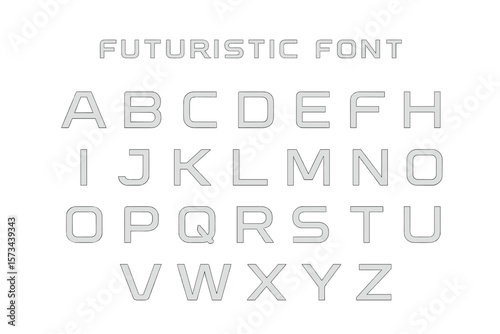 Vector robot typography featuring a futuristic font and minimalist alphabet design suitable for modern technology logos, hud, digital space, and ai elements