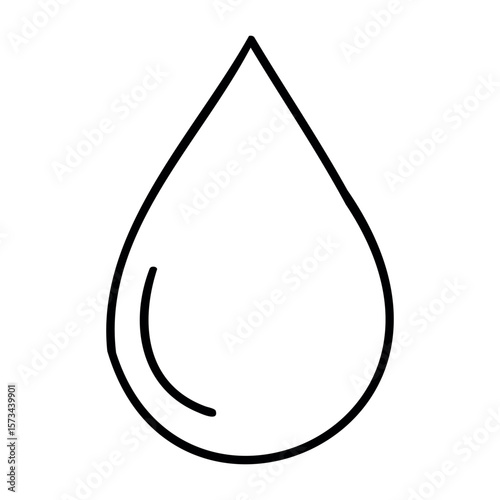 Minimalist water drop line art illustration. Vector hand-drawn doodle illustration