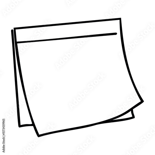 Stack of blank papers with a detached page. Vector hand-drawn doodle illustration