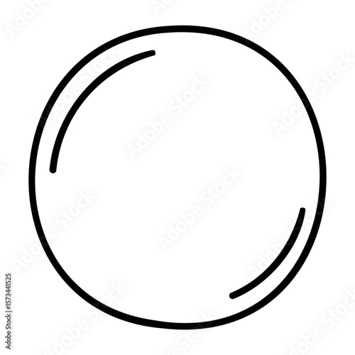 Minimalist circle ink drawing with bold brushstroke design. Vector hand-drawn doodle illustration