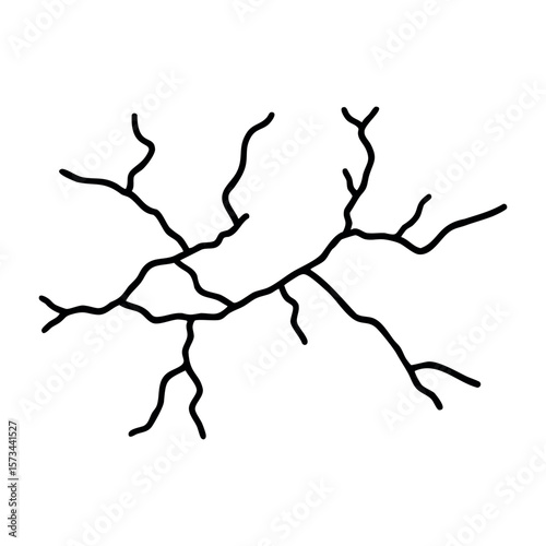 Abstract organic branching structure with intricate lines. Vector hand-drawn doodle illustration