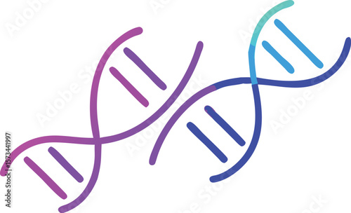 Stylized Flat Vector Icon of a D N A Double Helix in Purple Blue and Teal Gradient Colors Genetic Code Science Biology Medical Research