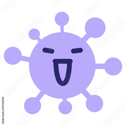 simple happy face enjoying icon in bright neon color
