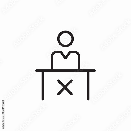 speec podium rejected icon sign vector