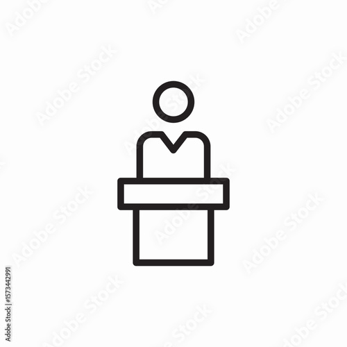 speech podium icon sign vector