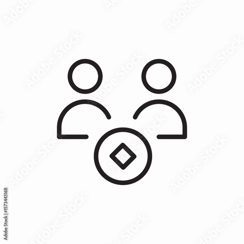 two people dzen icon sign vector