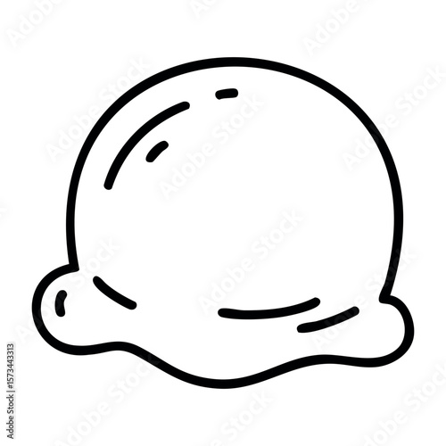 Sleeping cartoon ghost with simple details and closed eyes. Vector hand-drawn doodle illustration