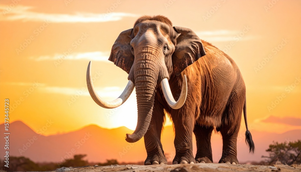 Fototapeta premium Majestic elephant at sunset