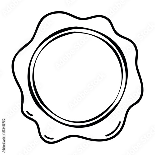 Minimalist spiral shape with thick lines and dynamic swirls. Vector hand-drawn doodle illustration