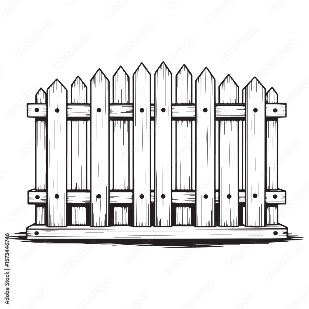 Obraz premium vector illustration of a fence