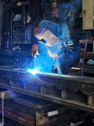 engineer welding iron