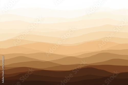 Layered abstract landscape in warm brown and beige tones, resembling desert hills or mountains in minimalist style.