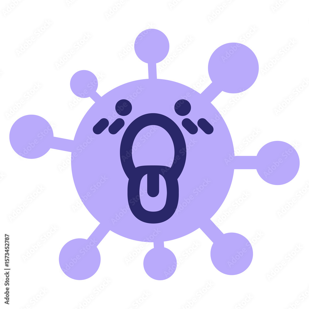 Fototapeta premium exhausted panting virus in bright neon color
