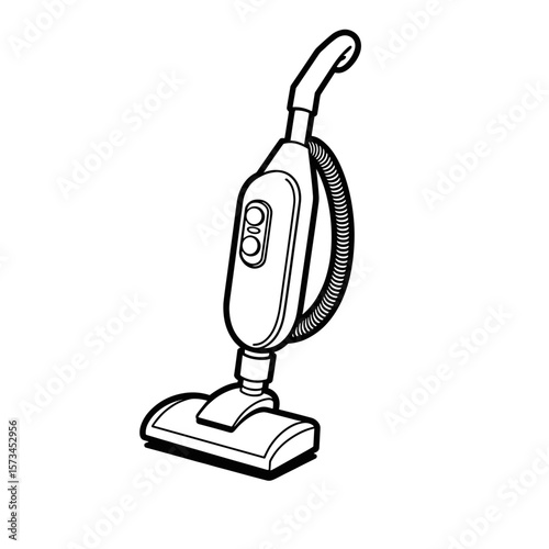 Toy vacuum cleaner in simple design for children's play concept  