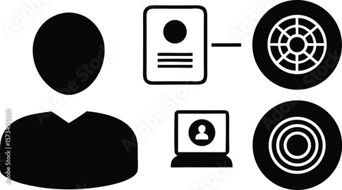 Photo of diagram showing user profile management and data connection to targets and devices