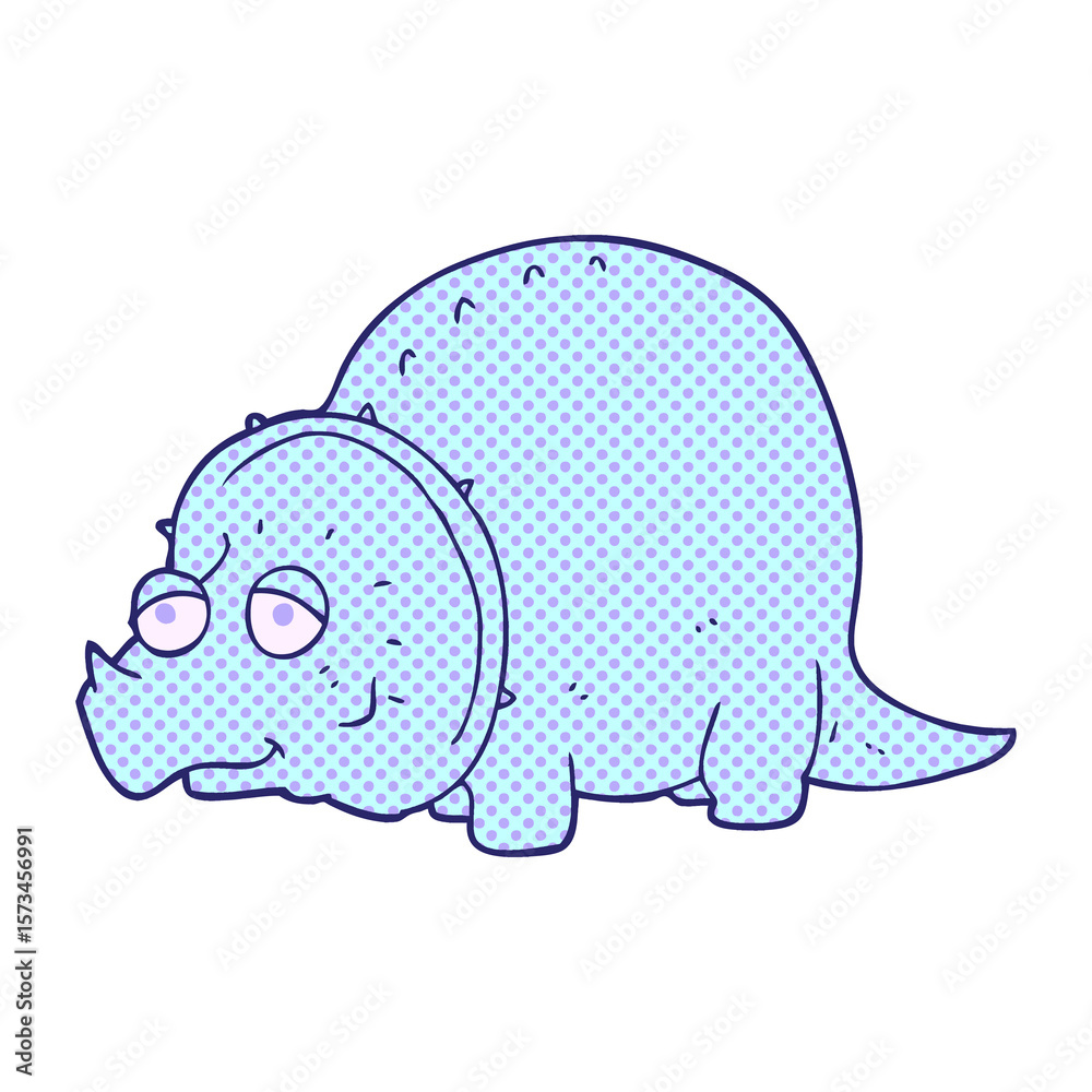 Obraz premium freehand drawn cartoon dinosaur in bright neon color