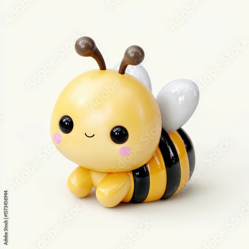 Cute bee character with yellow body, white wings. Great for kids, fun, gift ideas.