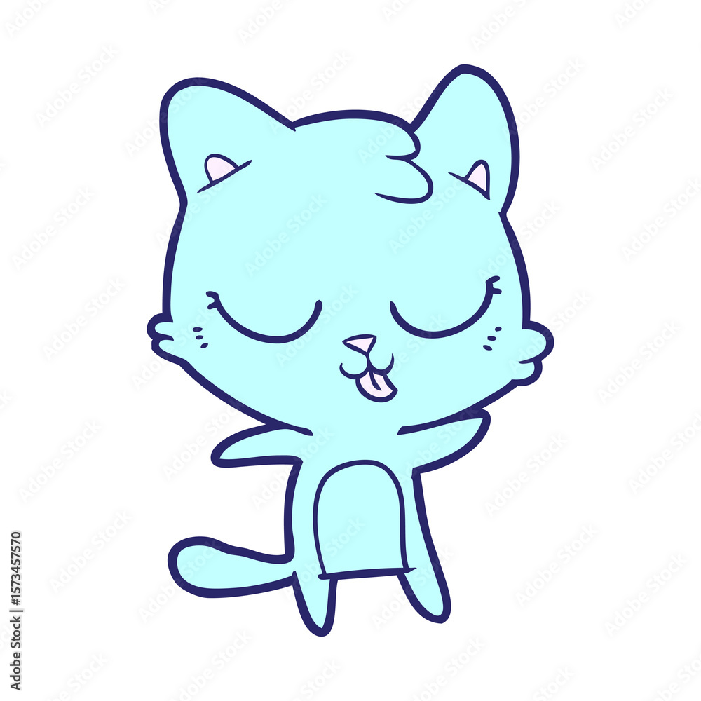 cute cartoon cat in bright neon color cute cartoon cat in bright neon color