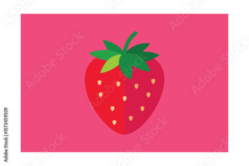 Strawberry Fruit Groovy Style Art Illustration Graphic Design