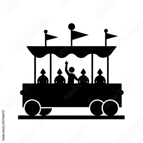Parades Float Black Silhouette Vector Two
