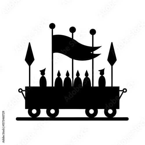 Parades Float Black Silhouette Vector