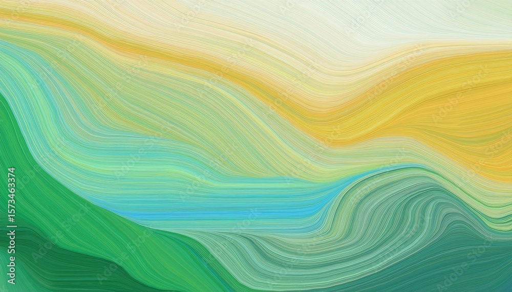 Obraz premium horizontal colorful abstract wave background with light sea green pastel gray and golden rod colors can be used as texture background or wallpaper