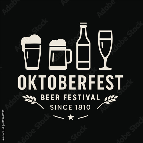 Oktoberfest Beer Festival Logo – Classic Beer Glasses Since 1810