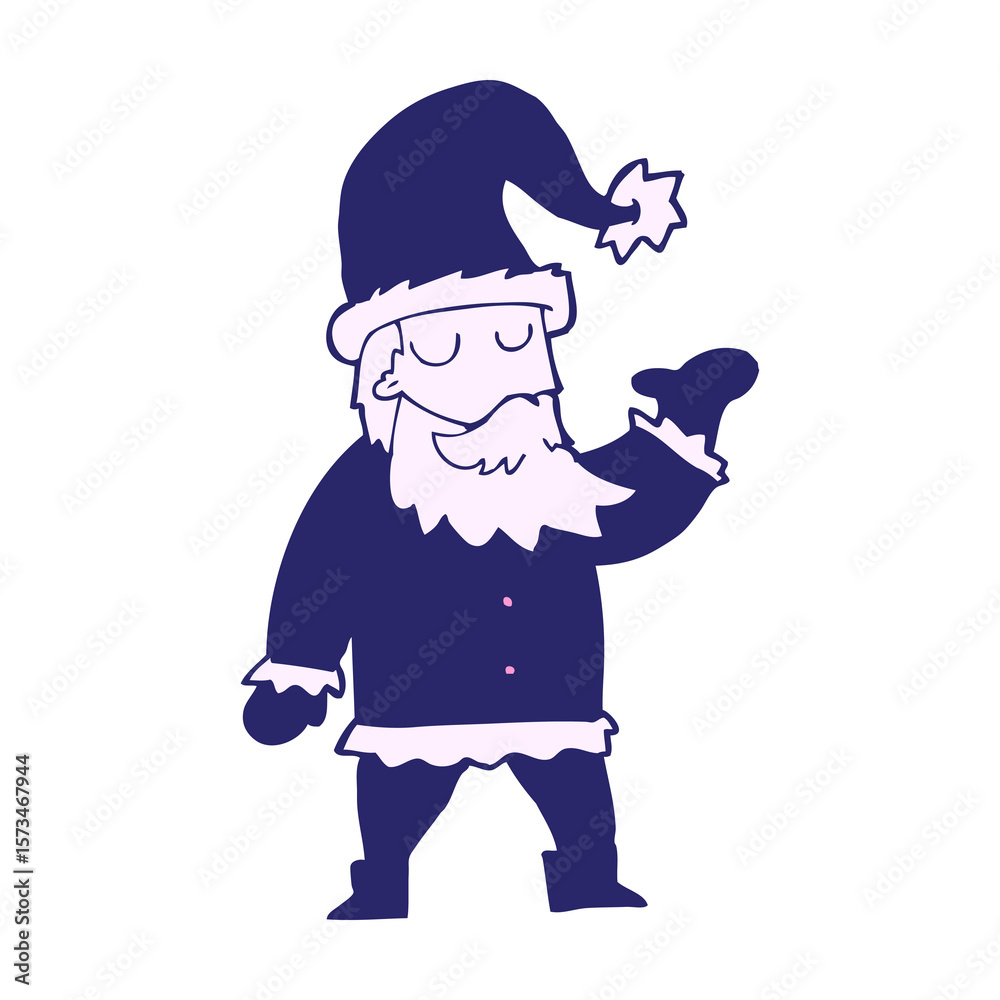 Obraz premium cartoon santa claus in bright neon color