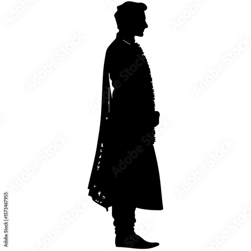 Portrait of an Indian man in traditional wedding outfit