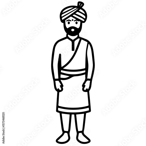 Portrait of an Indian man in traditional wedding outfit