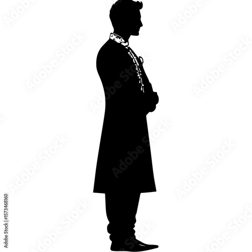 Portrait of an Indian man in traditional wedding outfit