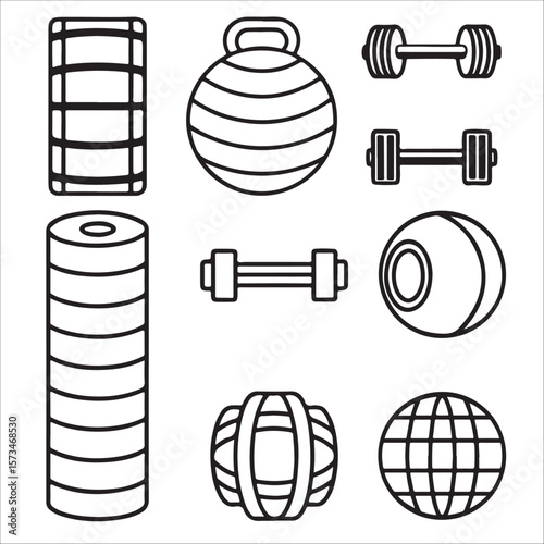 Fitness equipment collection exercise equipment gym gear
